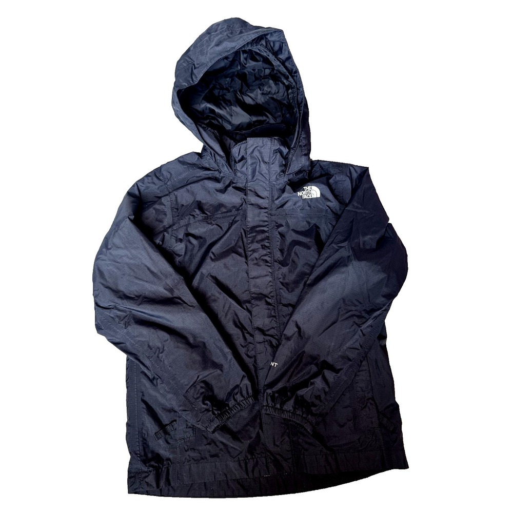 The North Face Kids Black HyVent Hooded Jacket Rain Coat Boys Size 7/8